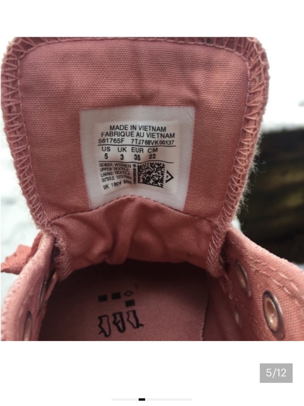 Converse Pink Low-Top Canvas Sneakers with White Toe Cap - Picture 7 of 10